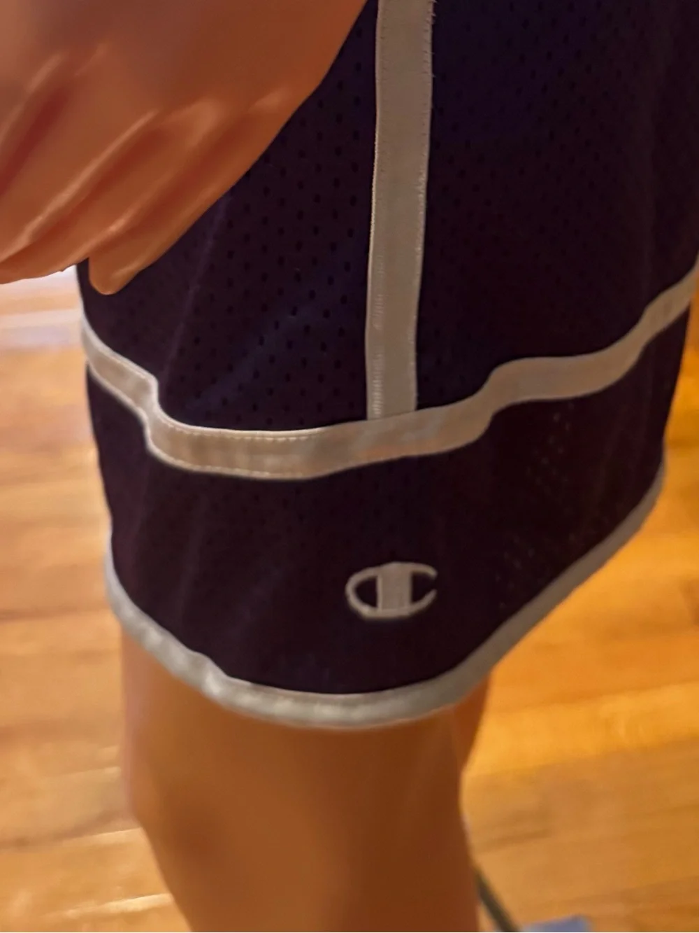 Youth Champion Purple Mesh Athletic Shorts with White Trim